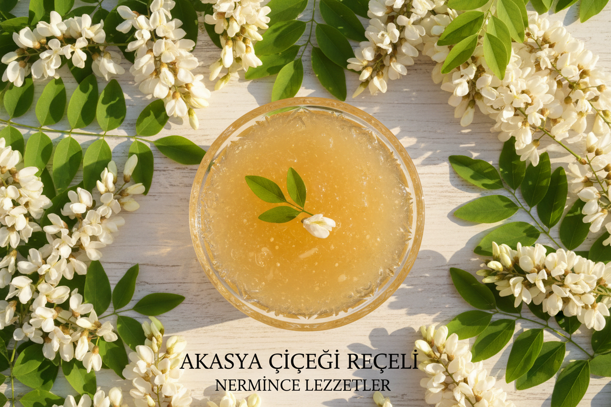 Akasya çiçeği reçeli, NERMİNCE LEZZETLER yazılı