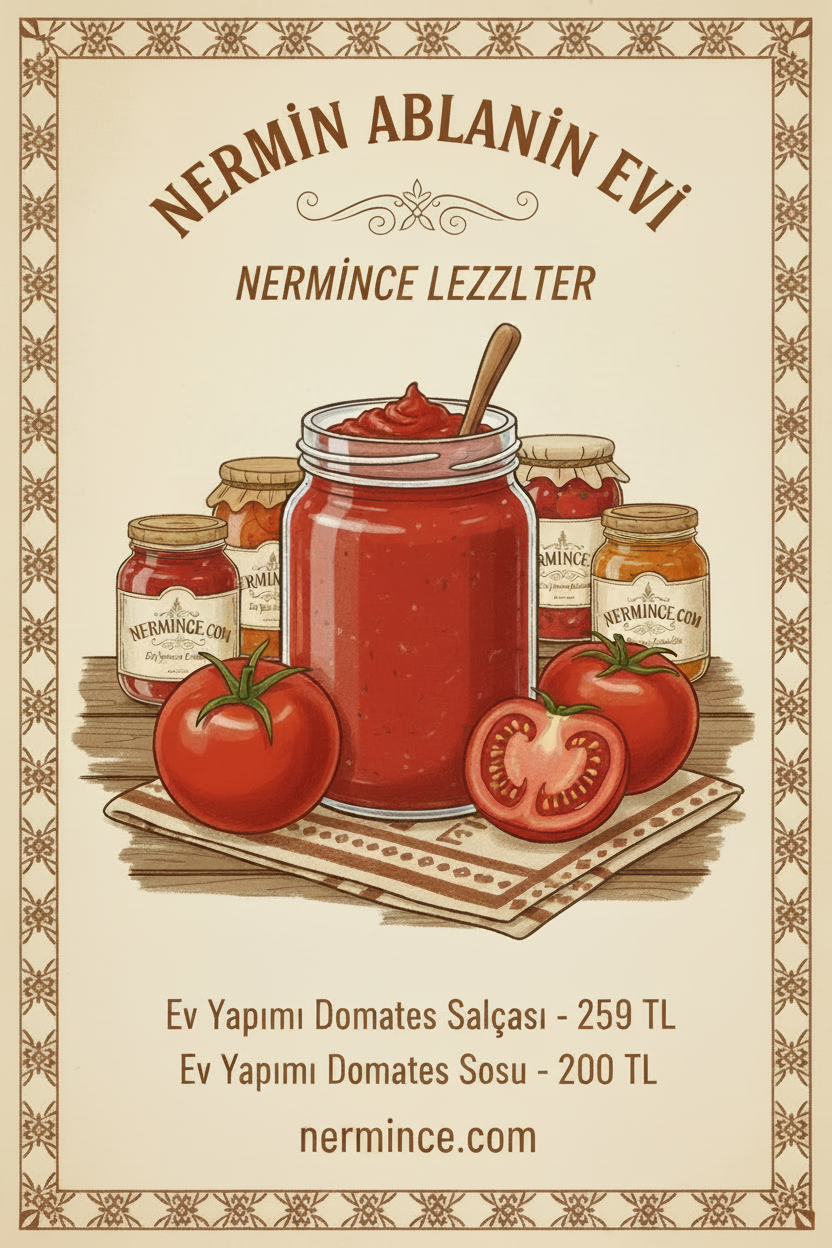 Nermince ev yapımı domates salçası ve sosu - 250 TL