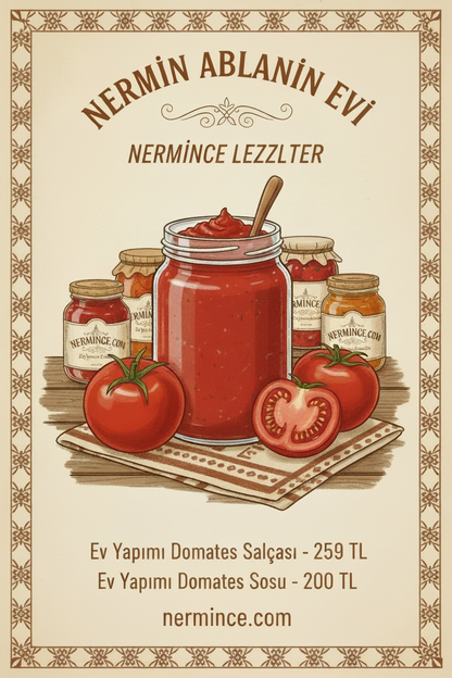Nermince ev yapımı domates salçası ve sosu - 250 TL