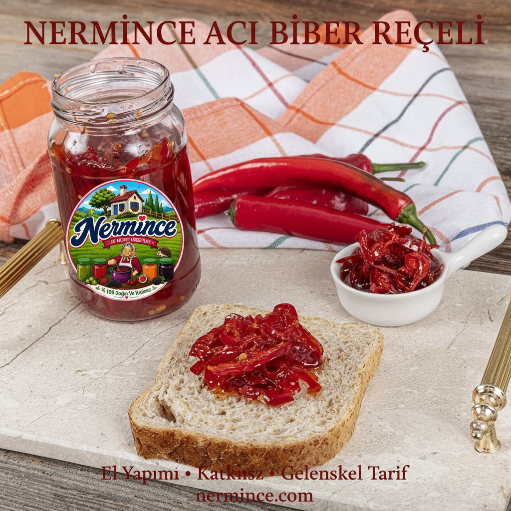Nermince el yapımı acı biber reçeli - katkisız geleneksel tarif